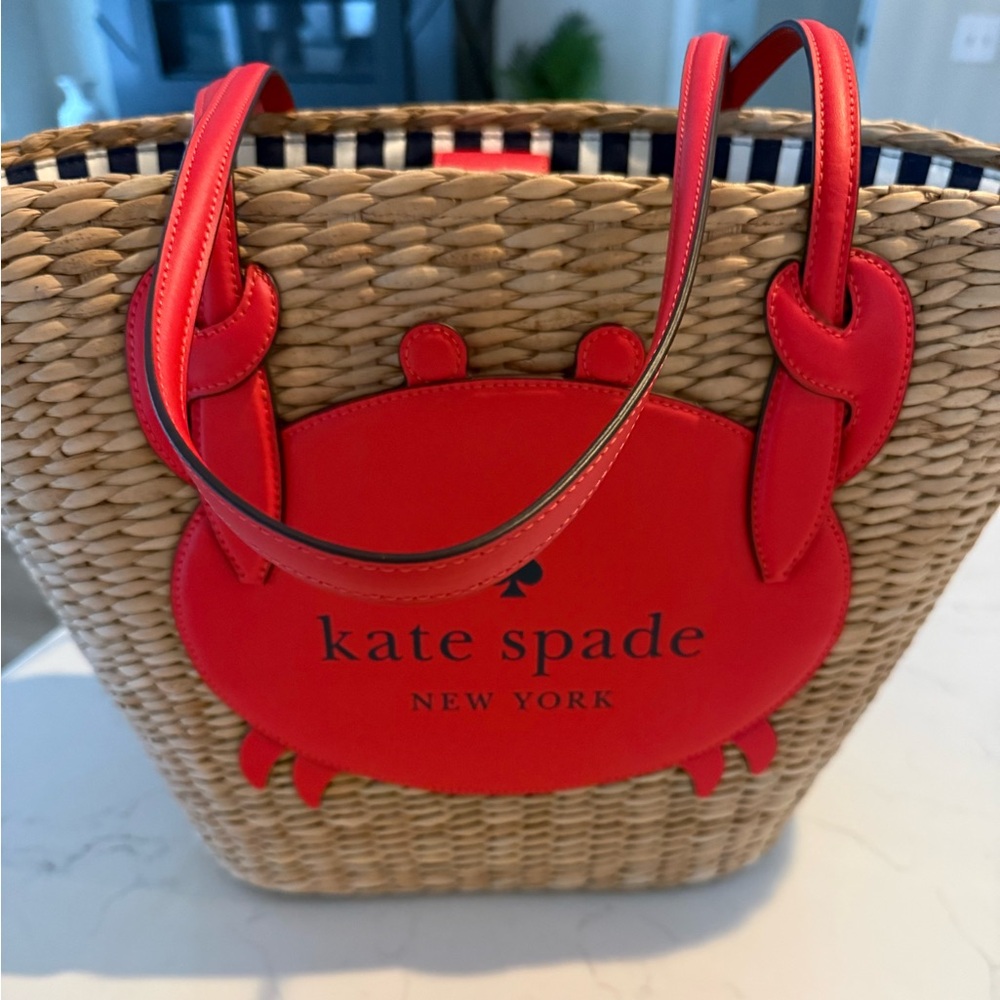 Kate Spade Red Crab Woven Tote